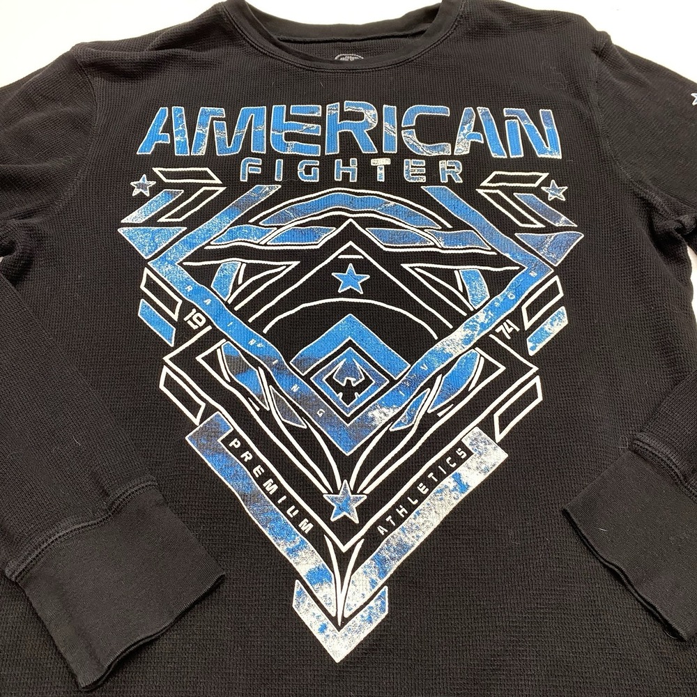 American Fighter Premium Athletics  Shirt Men's Long Sleeve Thermal Black Large - Picture 5 of 9